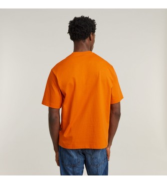 G-Star Boxy-T-Shirt mit Mittelbrust orange