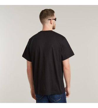 G-Star T-shirt com logtipo no centro do peito preto