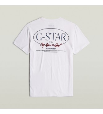 G-Star T-shirt z grafiką Circle Back biały