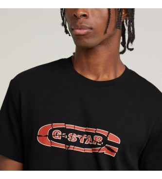 G-Star Vernietigd Old Skool Logo T-shirt zwart