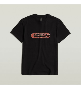 G-Star T-shirt con logo Old Skool distrutta nera