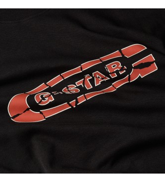 G-Star Vernietigd Old Skool Logo T-shirt zwart