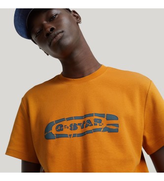 G-Star T-shirt Destroyed Old Skool Logo orange