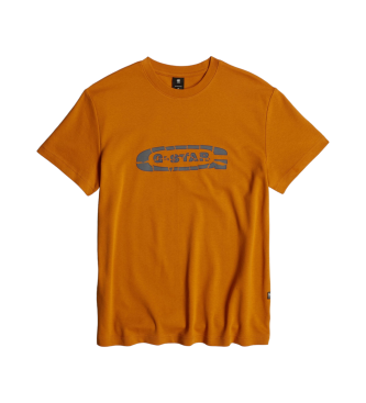 G-Star Destroyed Old Skool Logo T-shirt orange