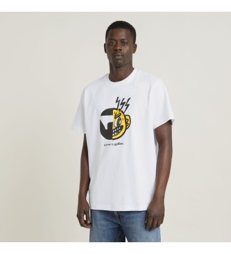 G-Star T-shirt ampia con cartone animato faccia bianca