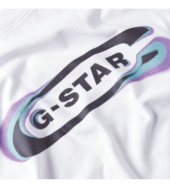 G-Star Gradient Old Skool Logo Boxy T-Shirt vit