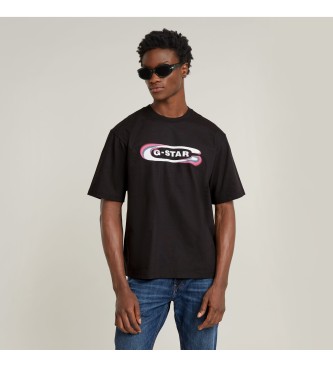 G-Star T-shirt Old Skool sfumata nera