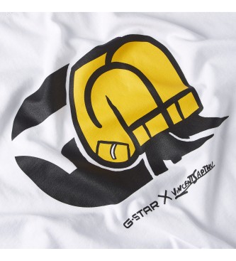 G-Star T-shirt de ganga com desenhos animados branca