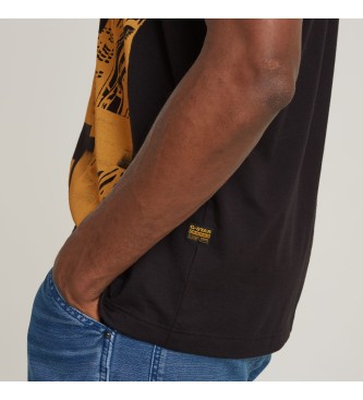 G-Star T-shirt med magasinprint, sort