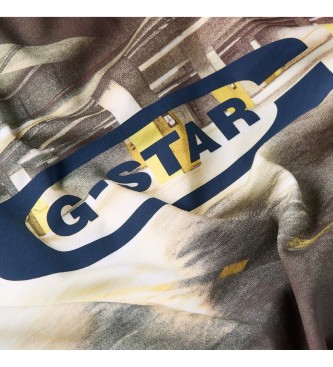 G-Star Majica s fotografskim tiskom bela