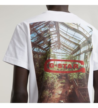 G-Star T-shirt bianca con stampa fotografica