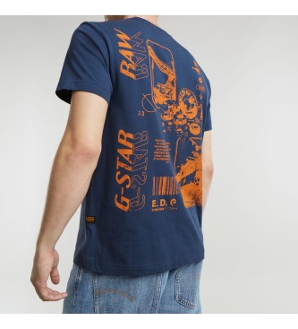 G-Star T-shirt con grafica blu sul retro