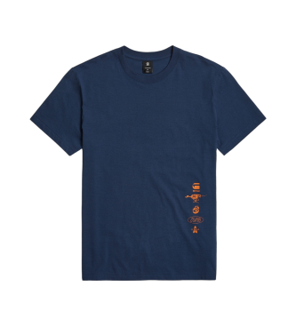 G-Star T-shirt con grafica blu sul retro