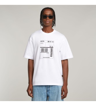 G-Star Versand Grafik Boxy Ribbed T-Shirt wei