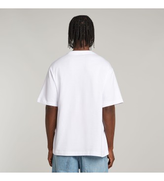 G-Star Versand Grafik Boxy Ribbed T-Shirt wei