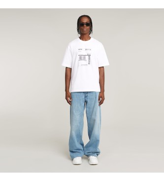 G-Star Versand Grafik Boxy Ribbed T-Shirt wei