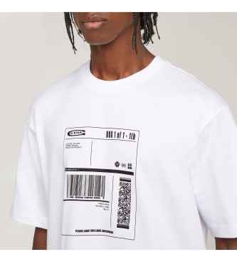 G-Star Versand Grafik Boxy Ribbed T-Shirt wei