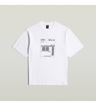 G-Star Versand Grafik Boxy Ribbed T-Shirt wei