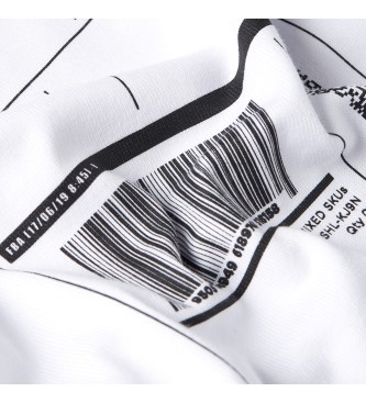G-Star Versand Grafik Boxy Ribbed T-Shirt wei