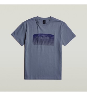 G-Star T-shirt Stacked Old Skool Logo azul cinzento