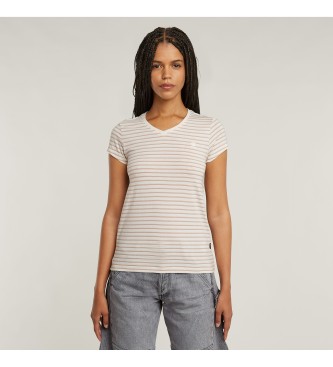 G-Star T-shirt Eyben Slim V-Neck2.0 a righe rosa