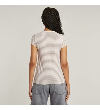 G-Star T-shirt Eyben Slim V-Neck2.0 a righe rosa