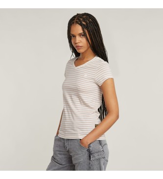 G-Star T-shirt Eyben Slim V-Neck2.0 a righe rosa