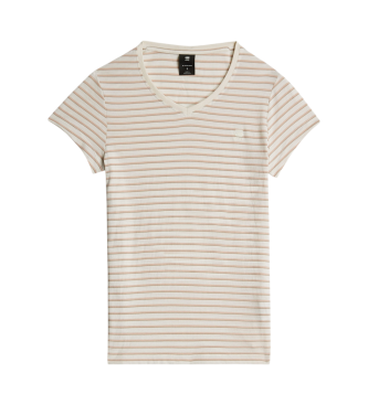 G-Star T-shirt Eyben Slim V-Neck2.0 a righe rosa