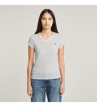 G-Star Stripe Eyben Slim V-Neck2.0 T-shirt blue
