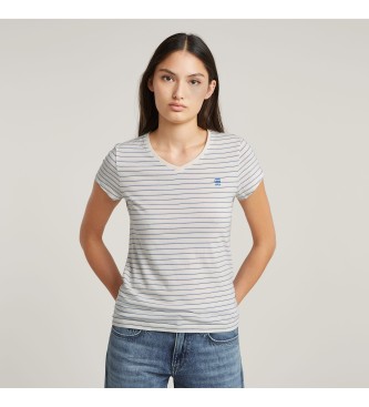G-Star Stripe Eyben Slim V-Neck2.0 T-shirt blue