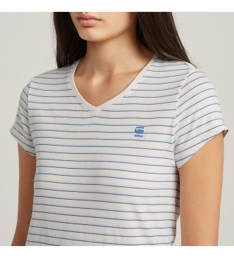 G-Star Stripe Eyben Slim V-Neck2.0 T-shirt blue