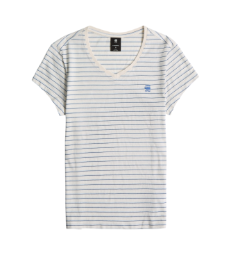 G-Star Stripe Eyben Slim V-Neck2.0 T-shirt blue