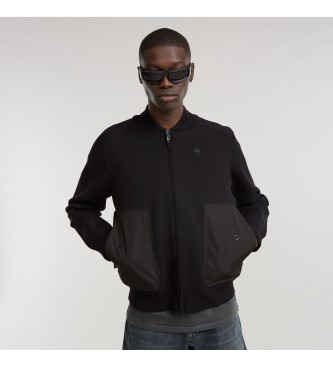 G-Star Engineered Mix Knitted Aviator Jacket black