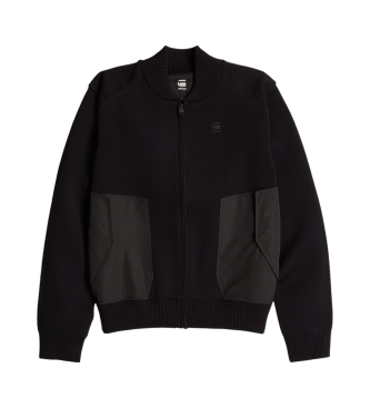 G-Star Engineered Mix Knitted Aviator Jacket black