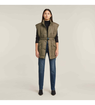 G-Star Gewatteerd vest met riem groen