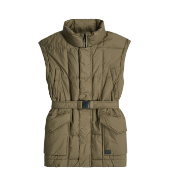 G-Star Gewatteerd vest met riem groen