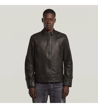 G-Star Veste de motard en cuir noir