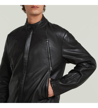 G-Star Giacca da motociclista in pelle nera