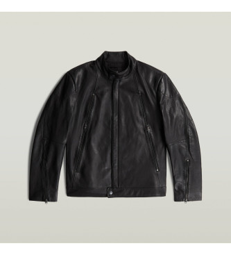 G-Star Giacca da motociclista in pelle nera