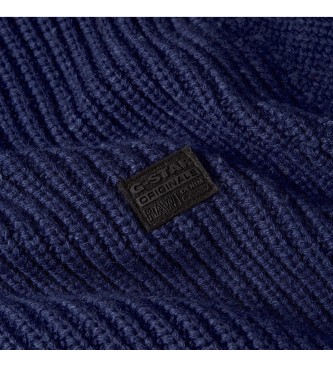 G-Star Strickjacke mit doppeltem Kragen navy