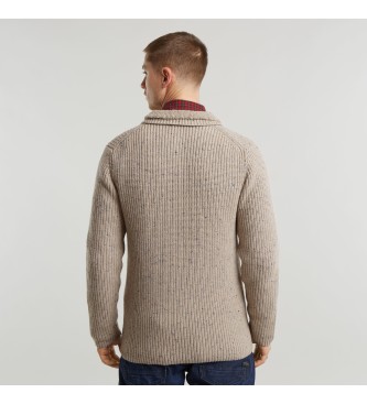 G-Star Double Collar Knitted Jacket beige