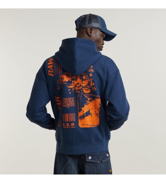 G-Star Sudadera Poster Back Graphic Loose azul