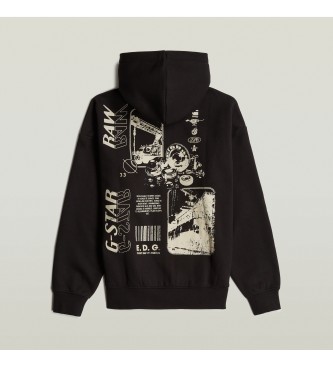 G-Star Sweatshirt Poster Back Graphic Loose preto