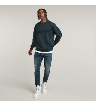 G-Star Sweatshirt Chenille G-Script Loose azul