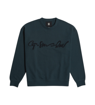 G-Star Sweatshirt Chenille G-Script Loose blue