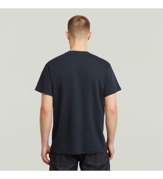G-Star T-shirt com logtipo no peito azul-marinho