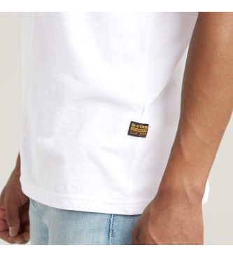 G-Star T-shirt avec logo sur la poitrine blanc