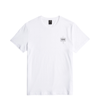 G-Star T-shirt avec logo sur la poitrine blanc