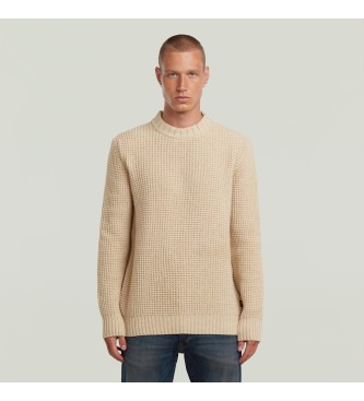 G-Star Gruby sweter w kolorze beżowym