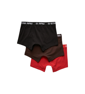 G-Star Lot de 3 slips classiques rouge, marron, noir